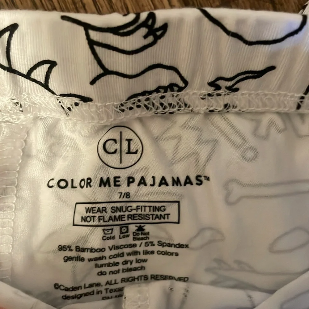NWT Caden Lane Colorable Two Piece Pajama set Jurassic playground